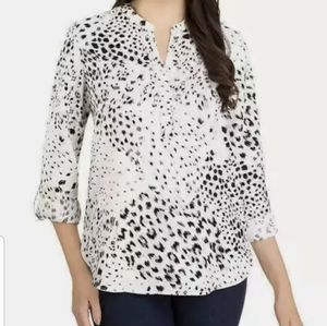 Hilary Radley Ladies' Light Roll-Sleeve Tunic Blou